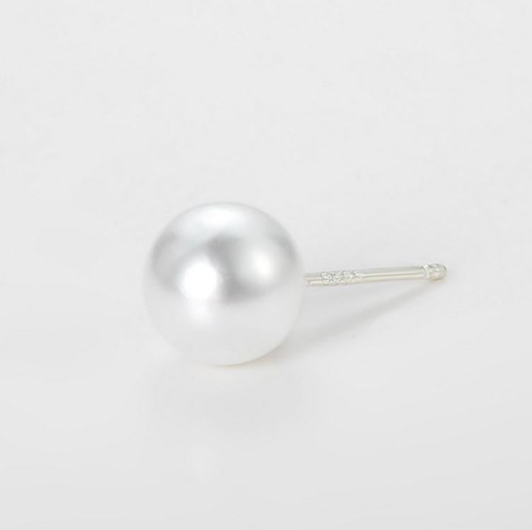 Sier Needle Beanie Imitation Pearl Plastic Earrings