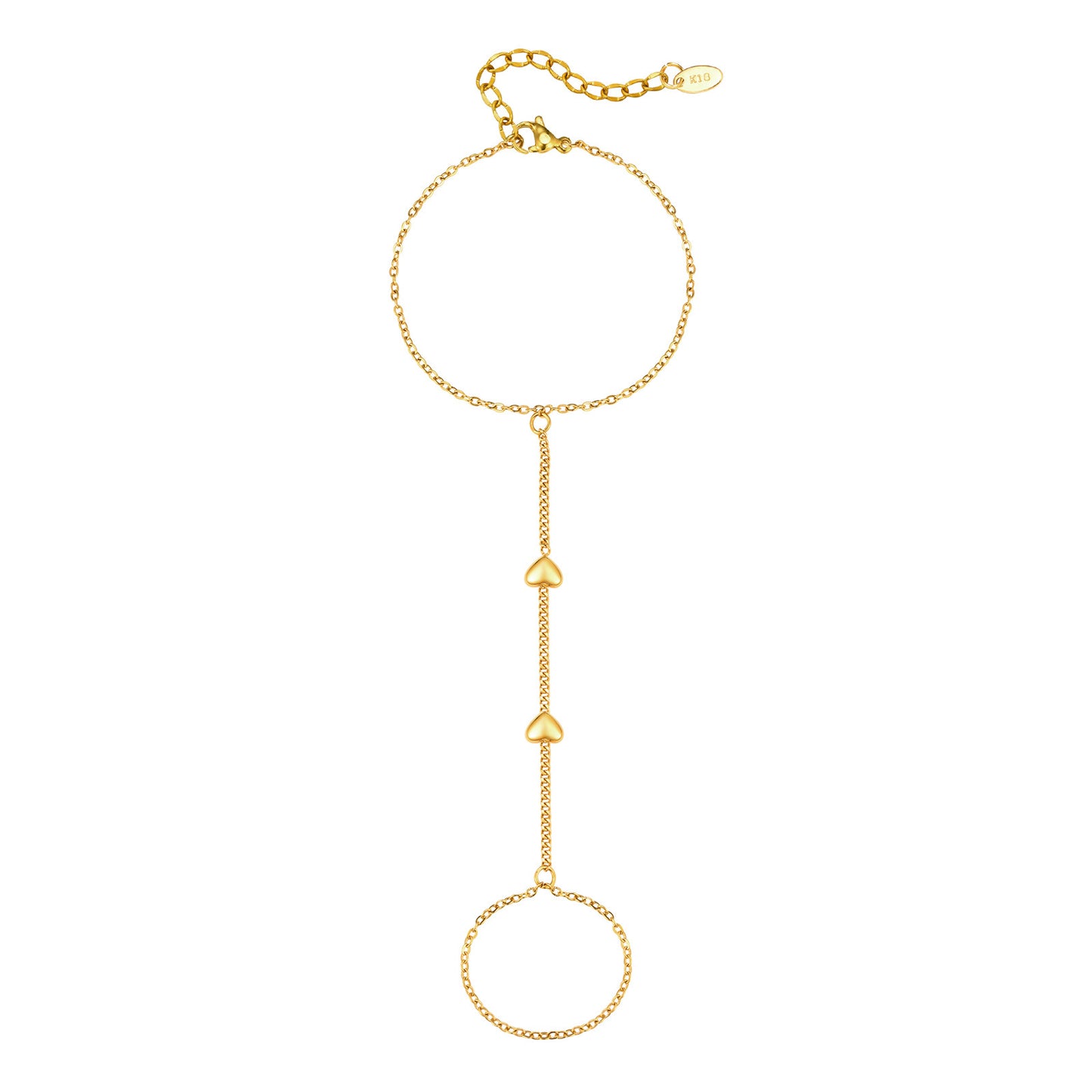 Women's Stainless Steel Twin Gold-plated Color Chain Popular Bracelets