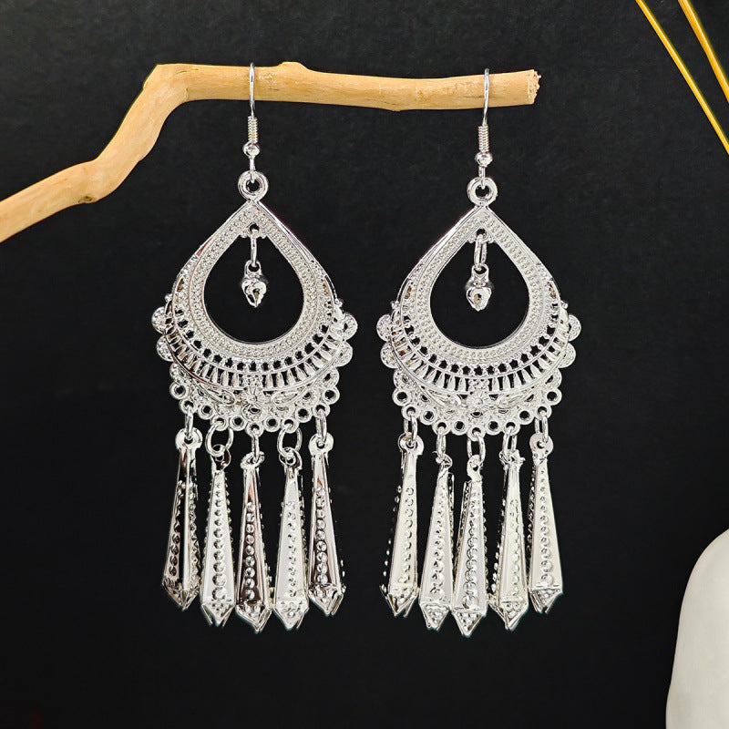 Sier Family Minority Ethnic Style Tourist Attractions Earrings