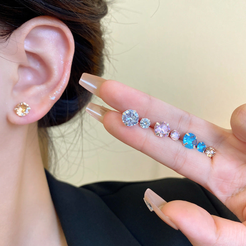 Colorful Zircon Female Crystals High-grade Ear Earrings