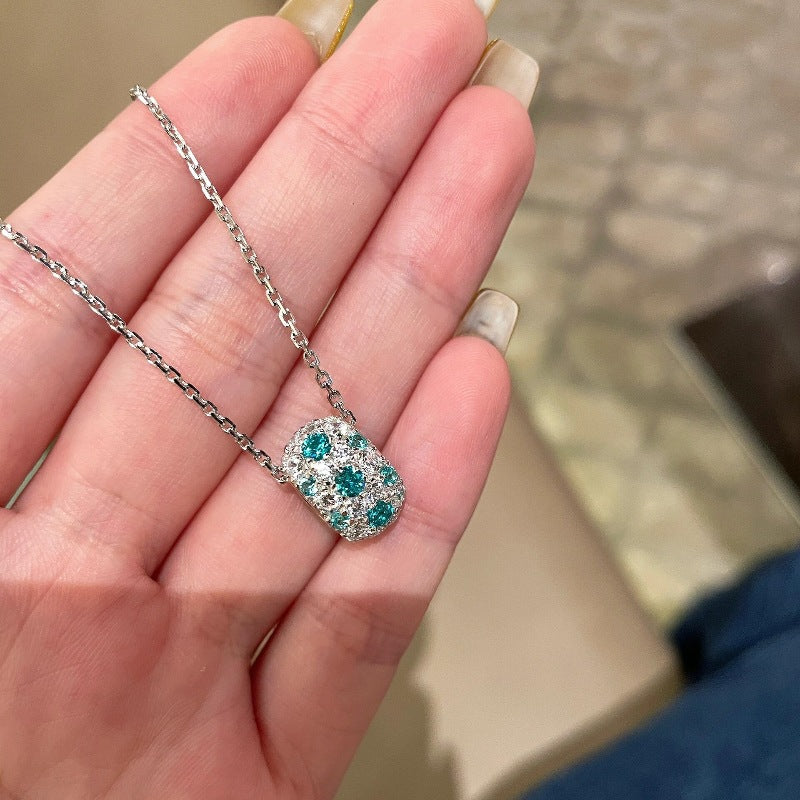 Retro Aloofness Style Paraiba Starry Full Diamond Unique Advanced Jewelry Set