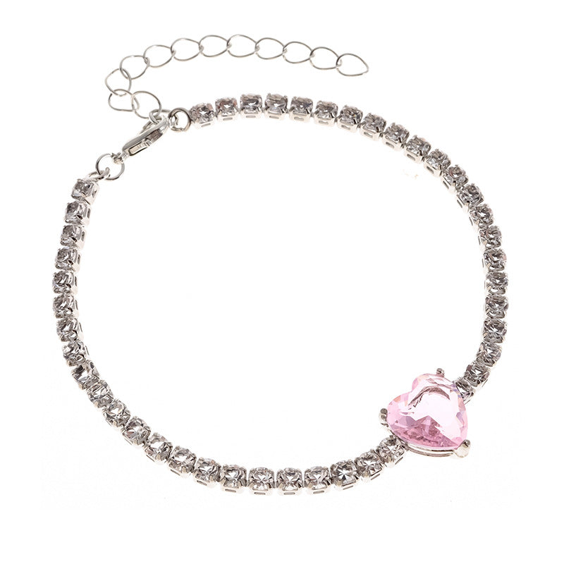 Fashion Colorful Gemstone Heart-shaped Luxury Inlaid Bracelets