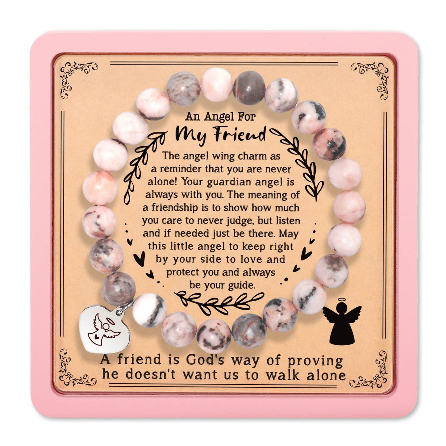 Friend Angel Love Marking Lettering Stainless Bracelets