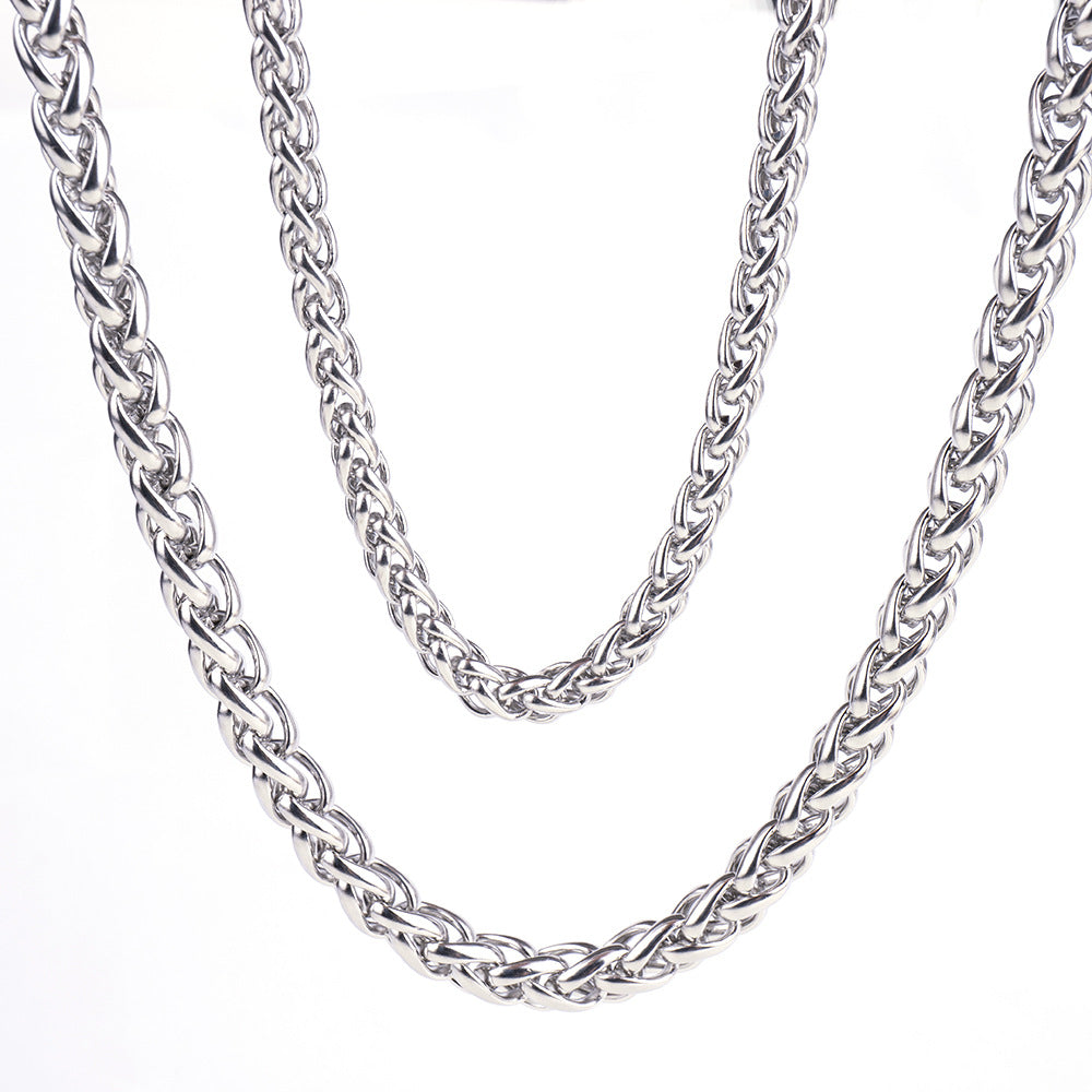 Men's Steel Domineering Flower Basket Clavicle Chain Necklaces