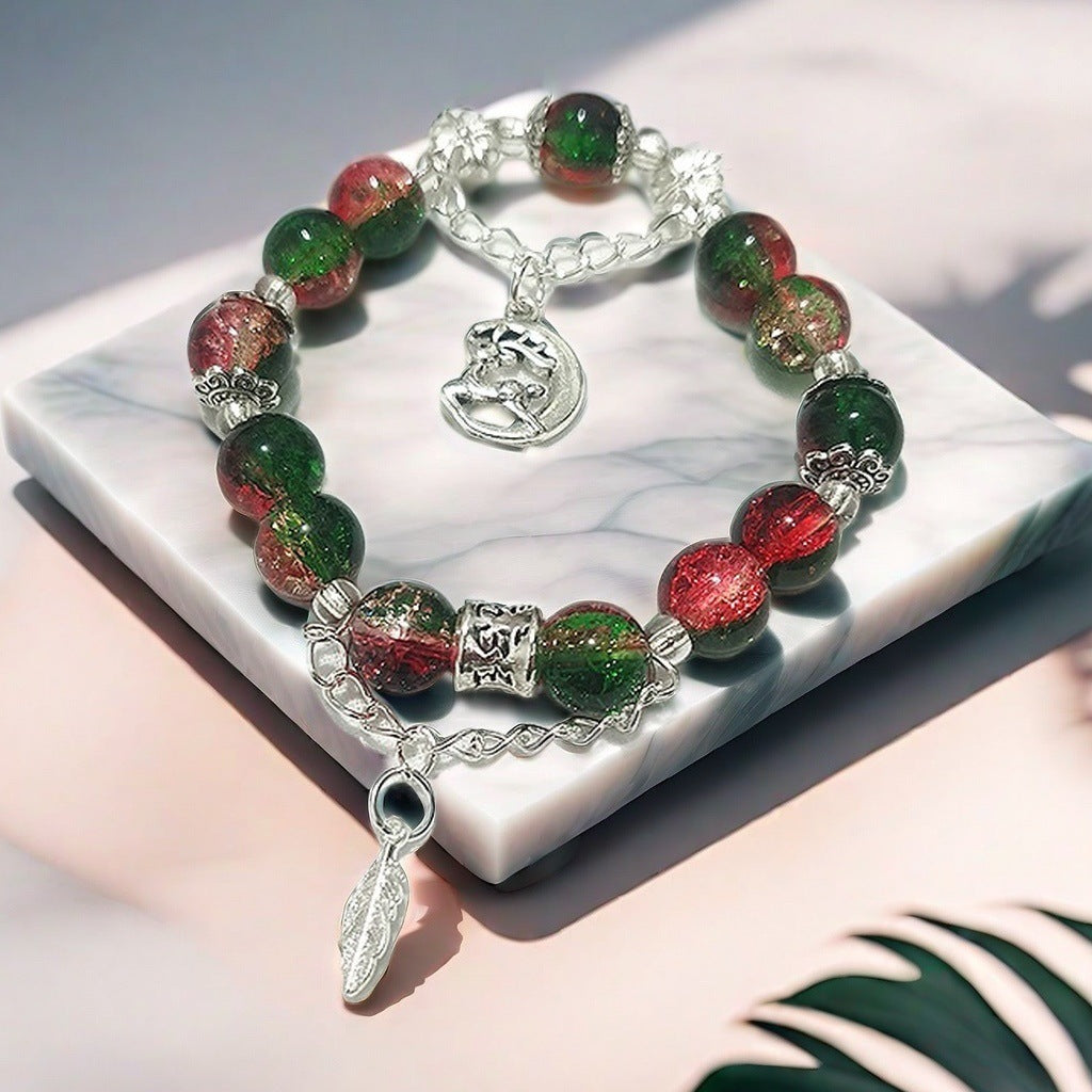 Jade Broken Glaze Feather Female Temperament Bracelets