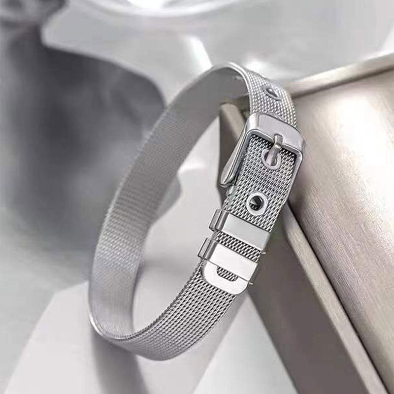 Men's Female Simple No Color Fading Mesh Strap Light Luxury High Bracelet