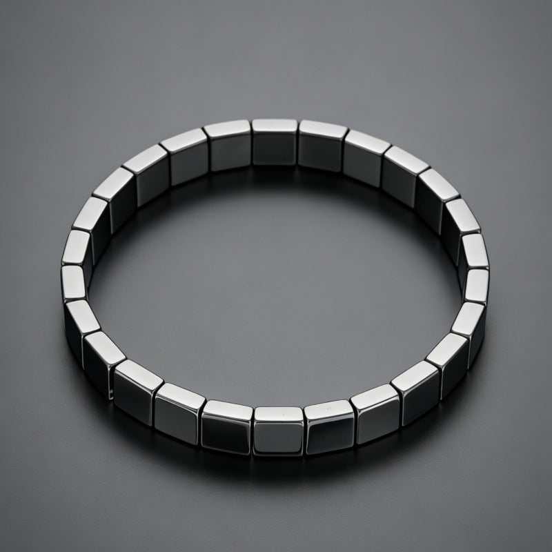 Xi Haematite Small Square Personality Simple Bracelet