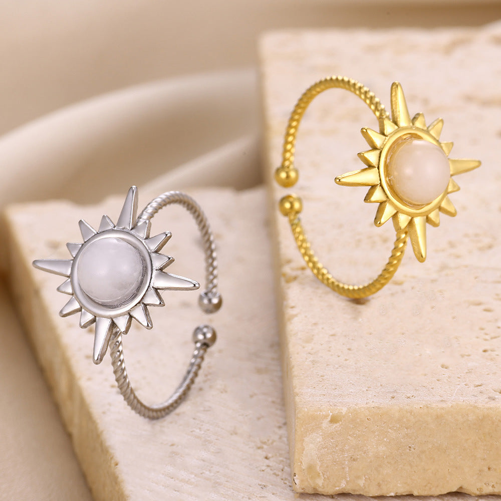 Women's Glamorous Sunflower Super Flash Open Rings