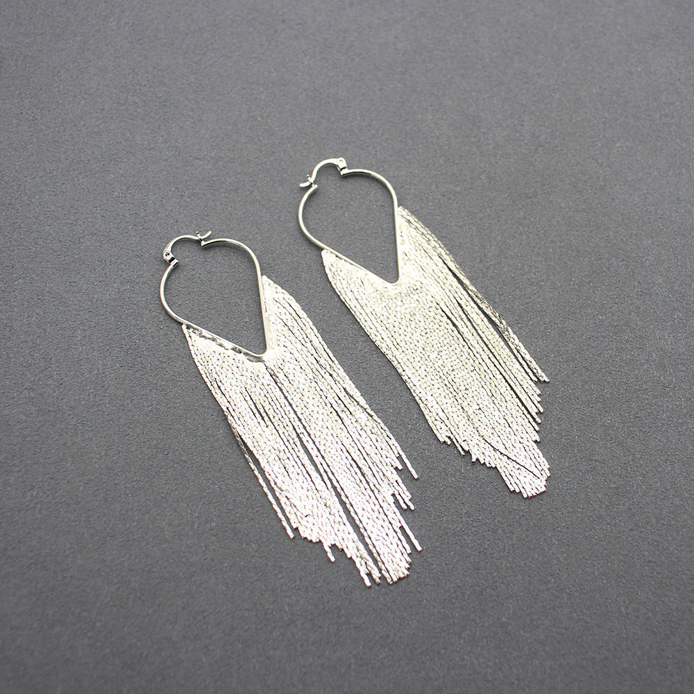 Graceful Jewelry Long Tassel Small Temperament Earrings