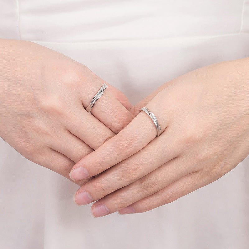 Love Couple Korean Style Simple Graceful Pair Of Female Rings