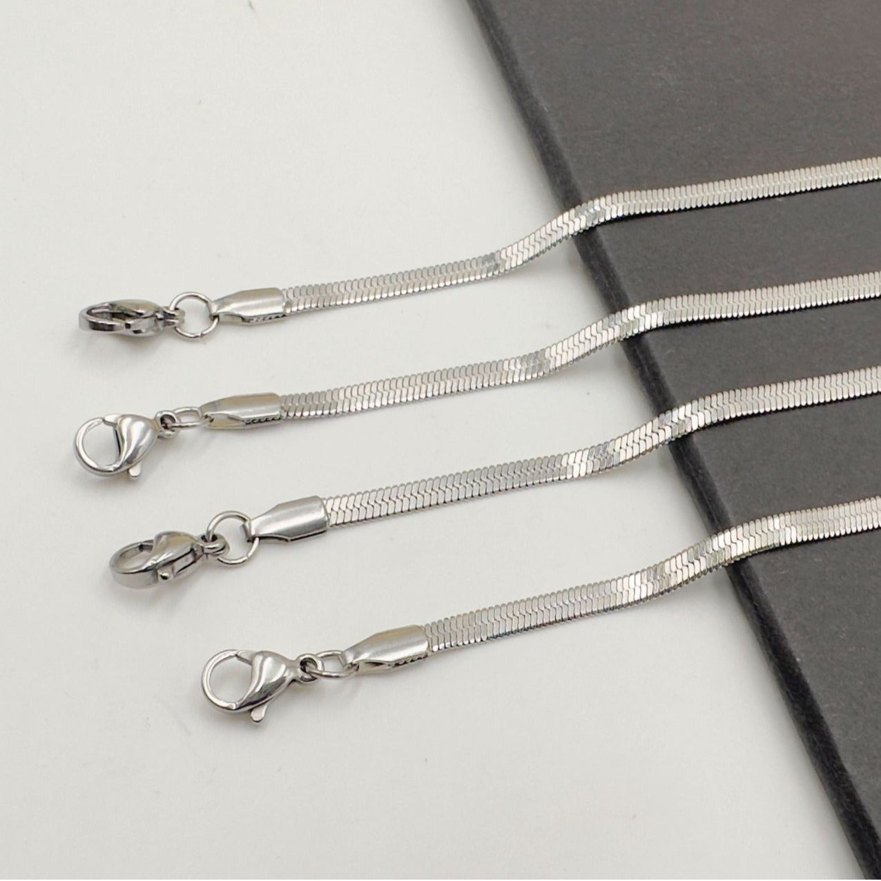 Stainless Steel Blade Chain Flat Snake Necklaces