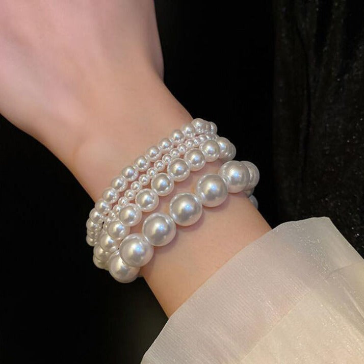 Retro Simple Stretch Pearl String Beads High Sense Bracelets