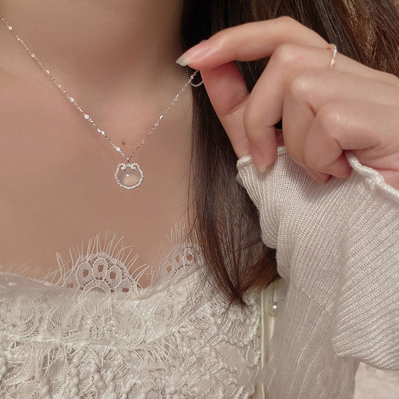 Jade Female Light Luxury Minority Clavicle Necklaces