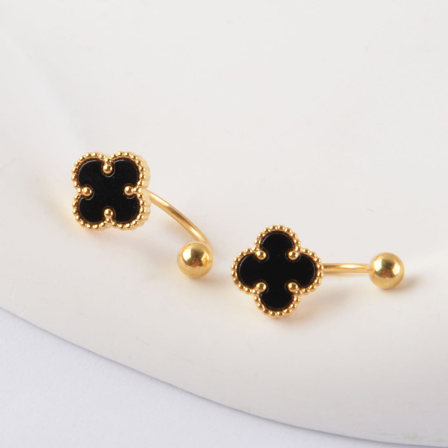 Korean Style Simple Temperament Four Leaf Clover Ear Earrings