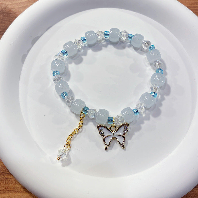 Jujube Beads Butterfly Glazed Beaded Candy Bracelets