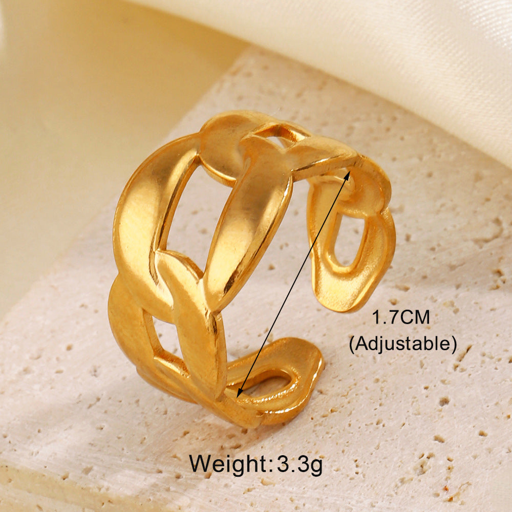 Stainless Steel Shaped Geometric Open Niche Design Rings