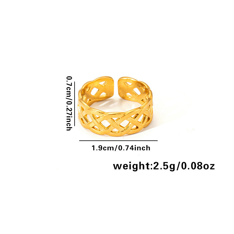 Leaf Love Polka Dot Knotted Titanium Rings