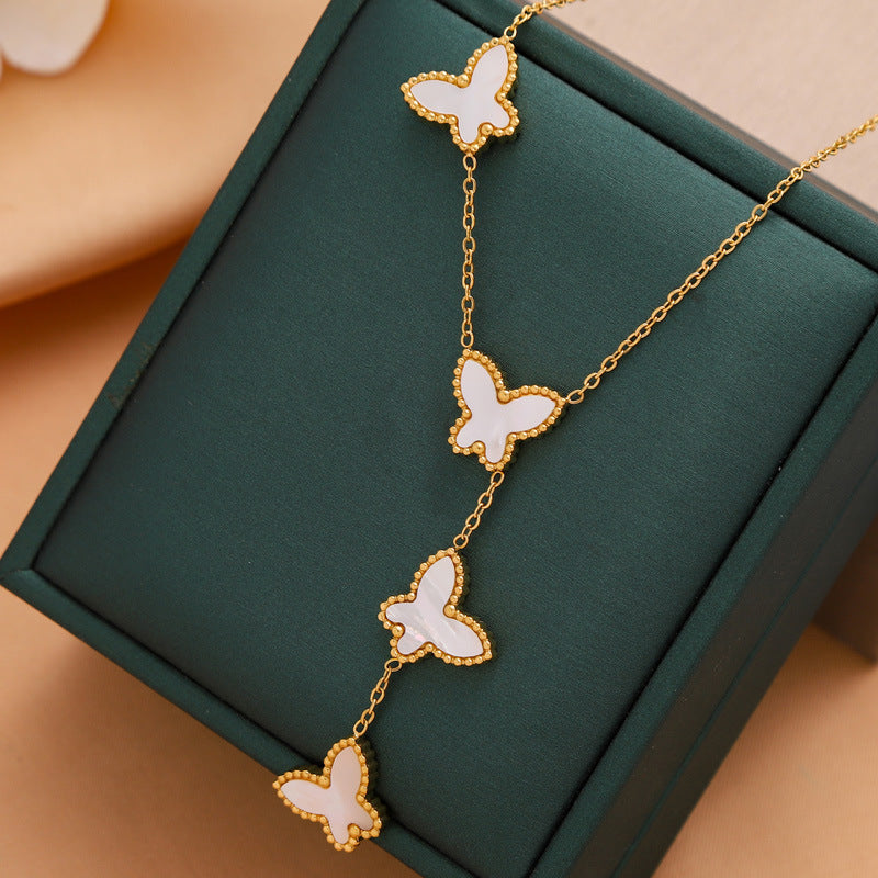 Women's Clavicle Chain Frosted Style Special Interest Light Luxury Design Necklaces