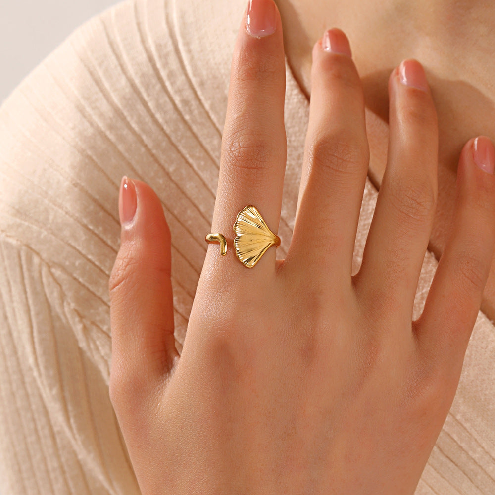 Leaf Opening Adjustable Stainless Steel Real Gold Plating Hip Rings