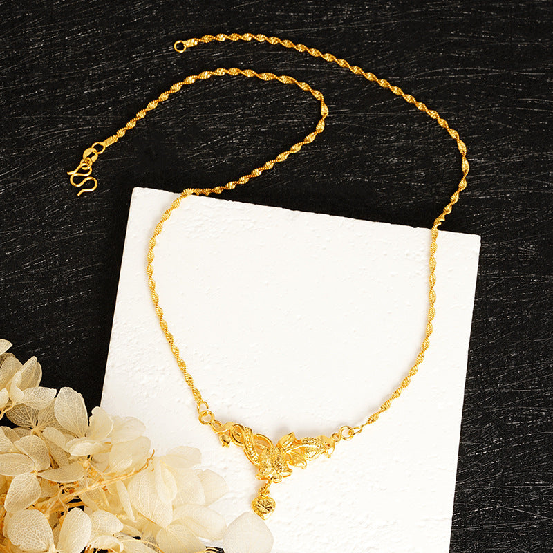 Women's Vietnam Alluvial Gold Mild Luxury Retro Sweater Necklaces