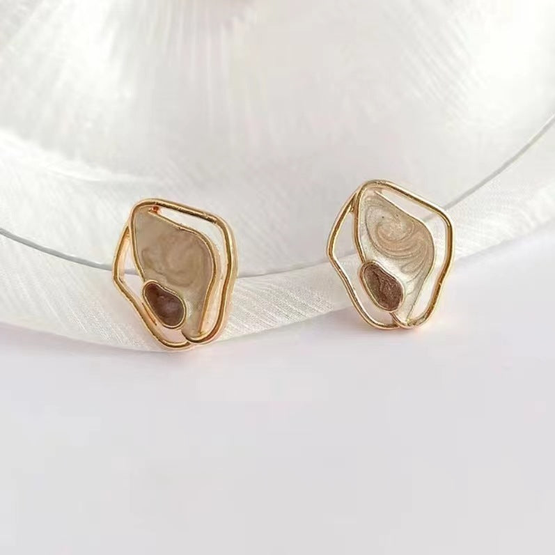Needle Niche Love Heart Trendy Female Simple Graceful Earrings