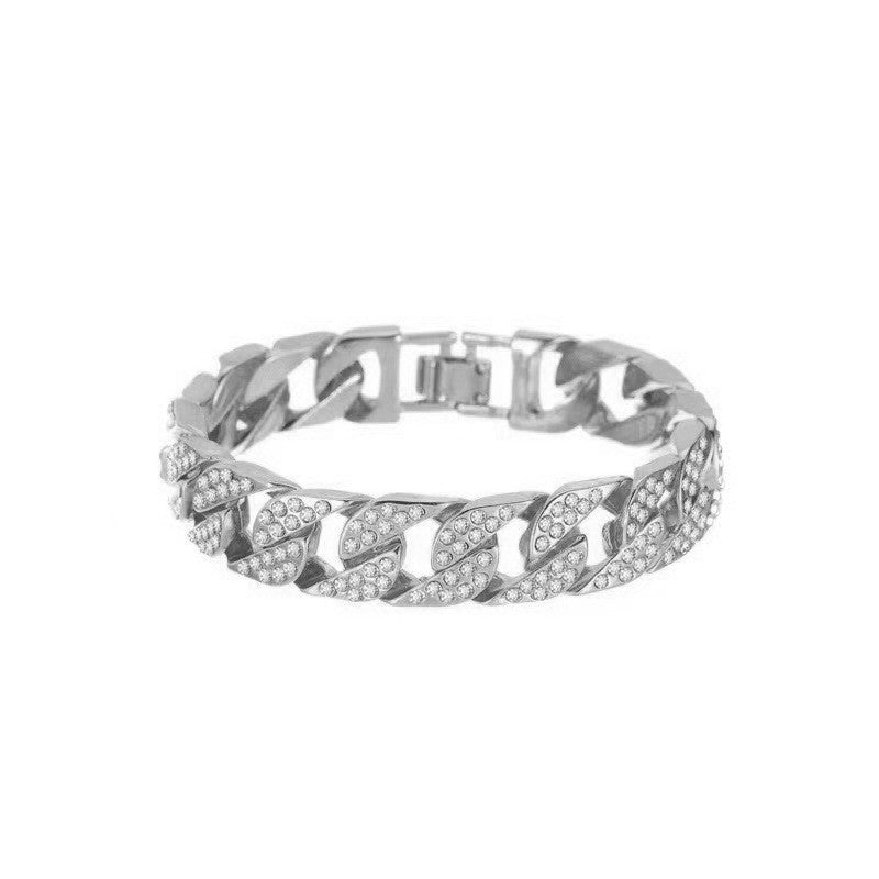 Cool Personality Fashion Alloy Diamond Plated Bracelets