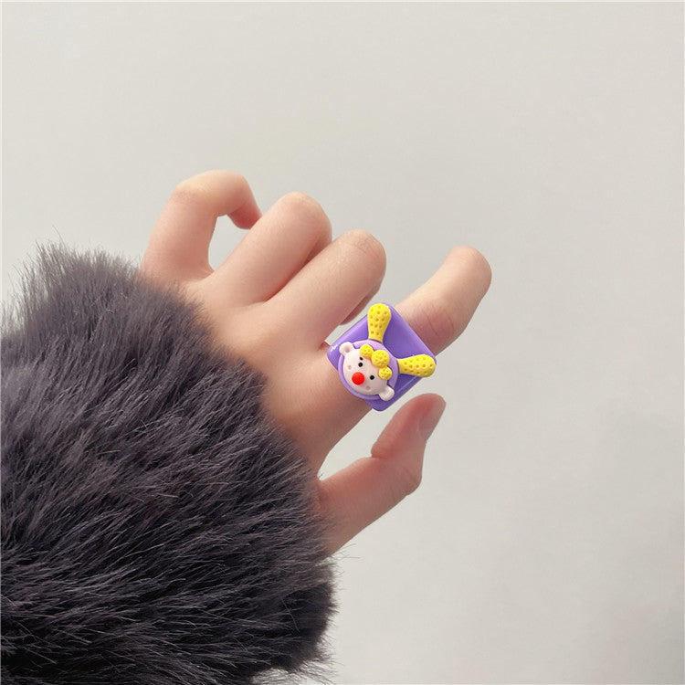 Children's Colorful Fun Exaggerated Funny Face Cute Rings