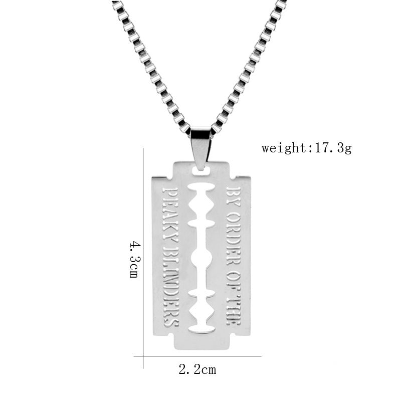 Peaky Blinder Razor Party Stainless Steel Necklaces