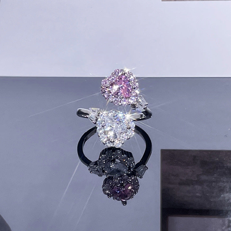 Design Pink Diamond Open High Sense Rings