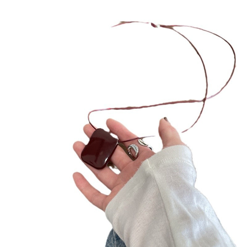 Women's Rectangular Long Design High-grade Accessories Sweater Necklaces