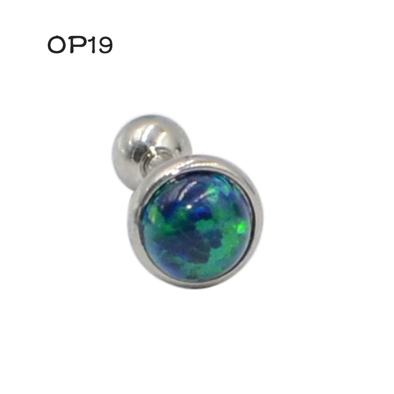 Steel Opal Puncture Fire Color Australian Earrings