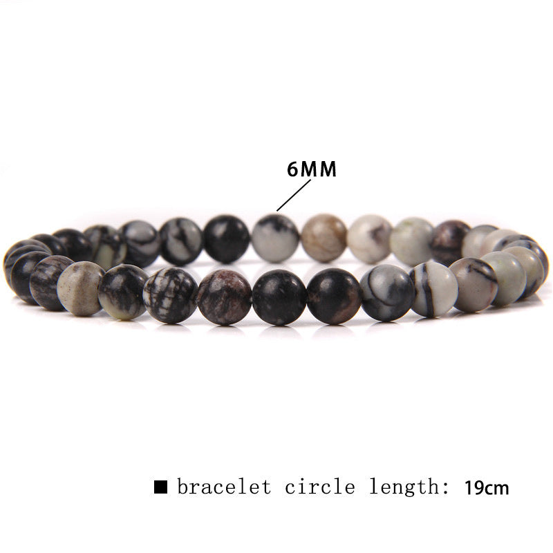 Women's & Men's Single Circle Beaded Natural Agate Stone Bracelets