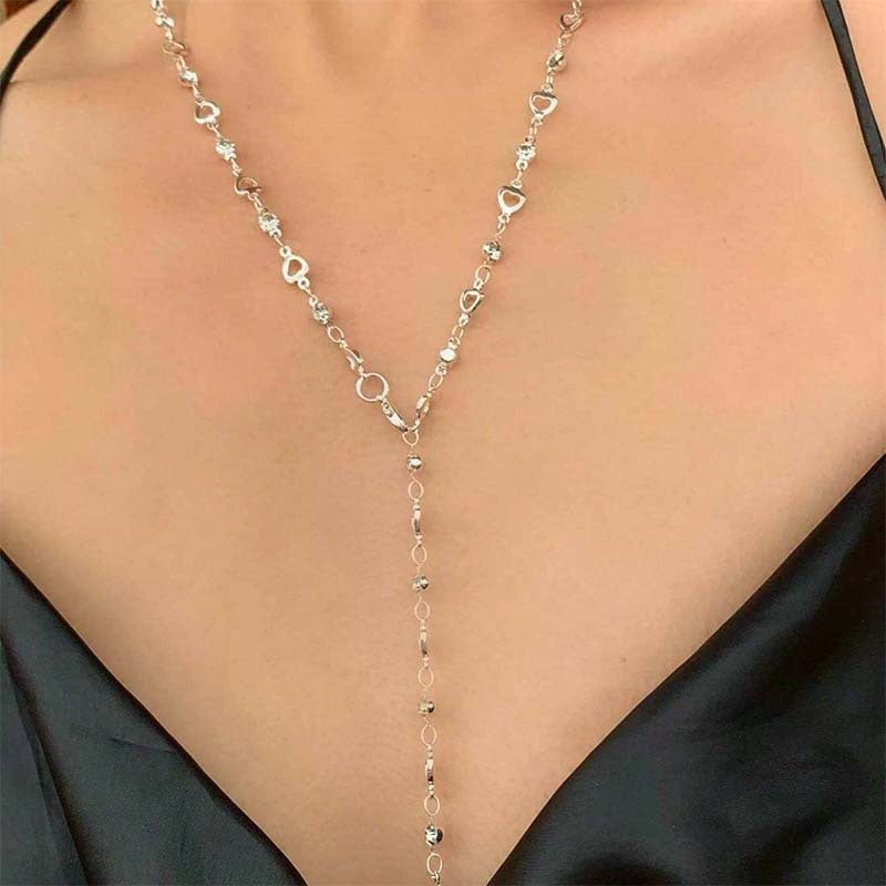 Women's Color Crystal Elegant Metal Chain Clavicle Simple Style Necklaces