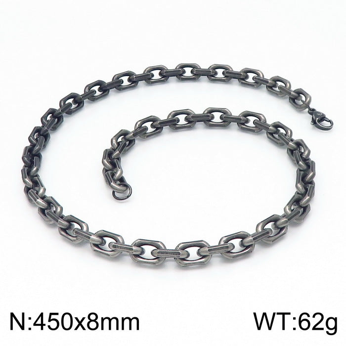 Men's Power Style Personalized Black Plated Edging Bracelets