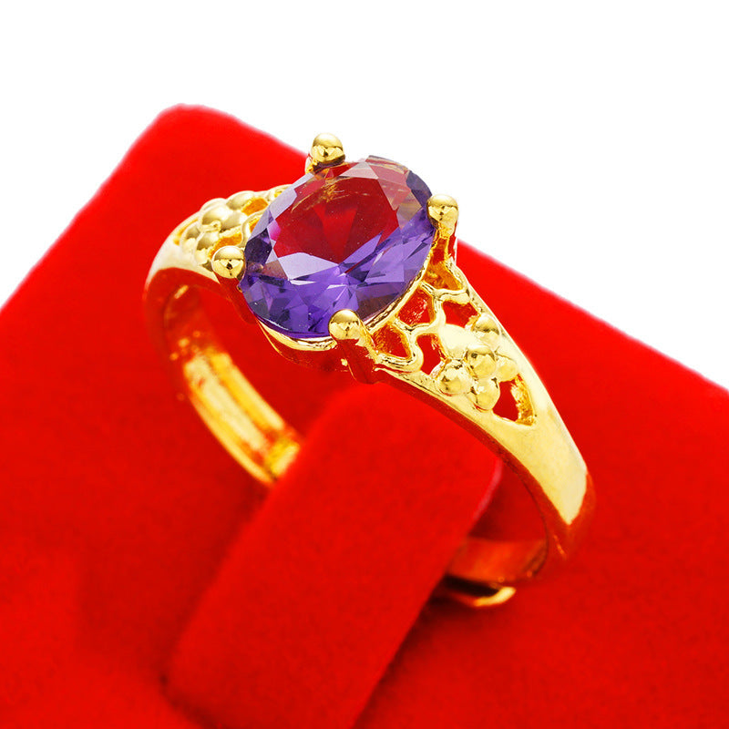 Women's Imitation Diamond Colored Gemstone No Color Rings