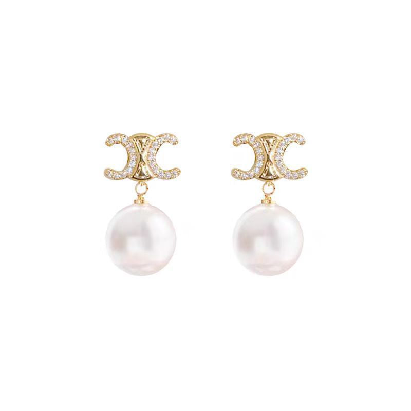 Women's French Style High-grade Pearl Niche Design Earrings