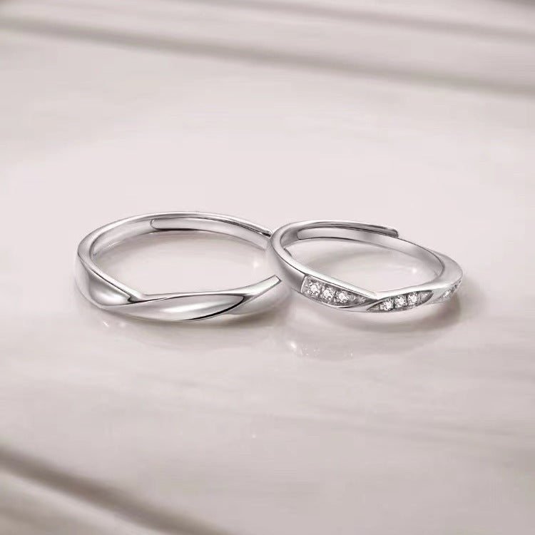 Women's & Men's Double Knot Couple One Pair Of Lovers Open Ended Rings