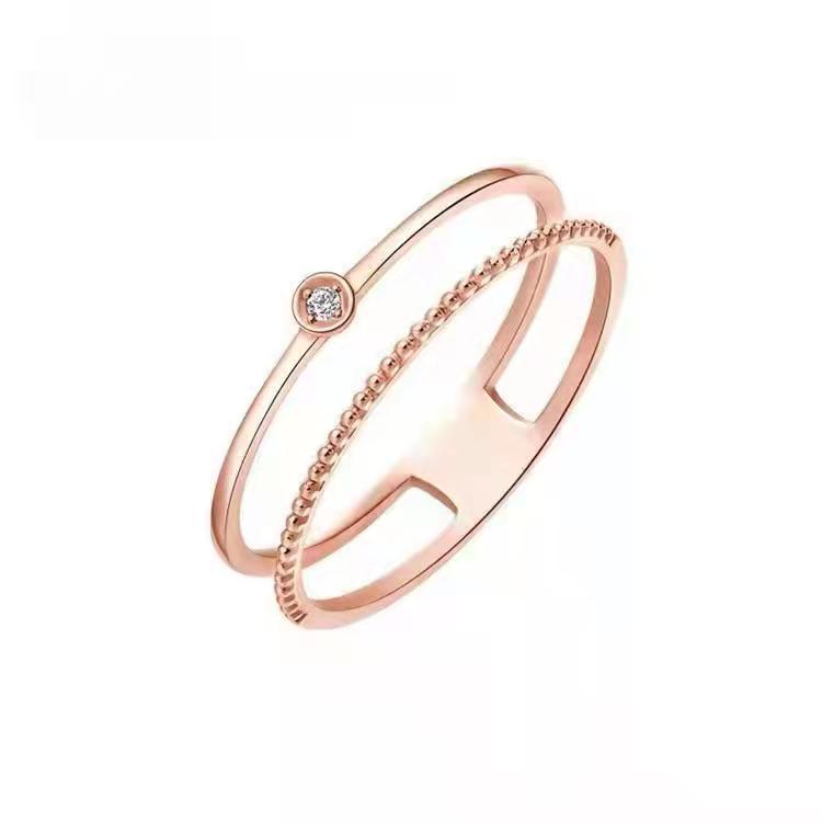 Women's Super White Rose Gold Plated Light Rings