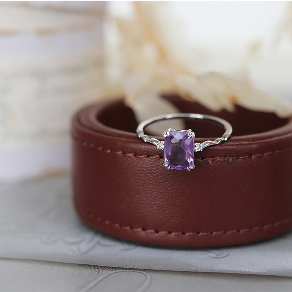 Romantic Full House Sier Dreamy Lavender Rings