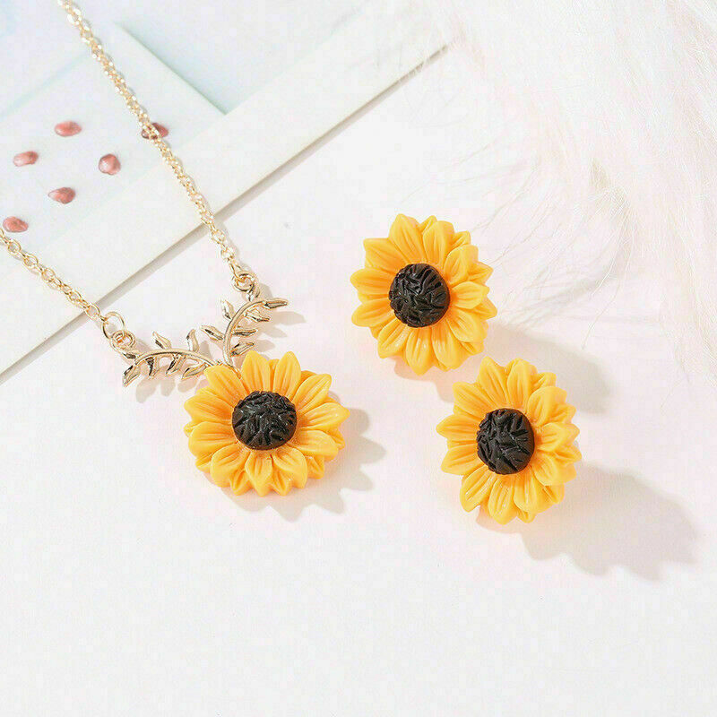 Women's Sunflower Suite Simple Fashion Branch Clavicle Earrings