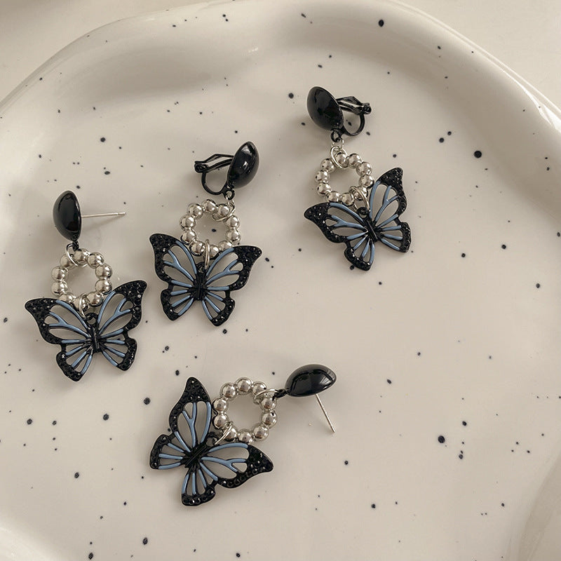 Graceful Sweet Cool Style Black Butterfly Rings
