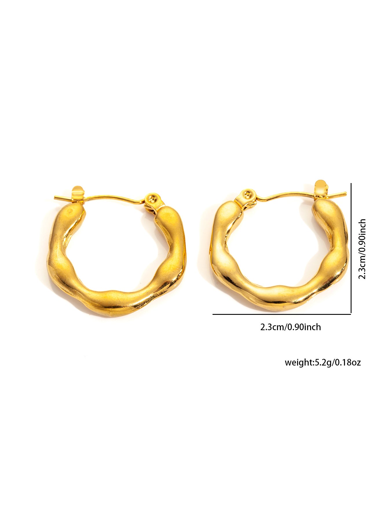 All Match Titanium Steel Gold-plated Texture Irregular Light Luxury Earrings