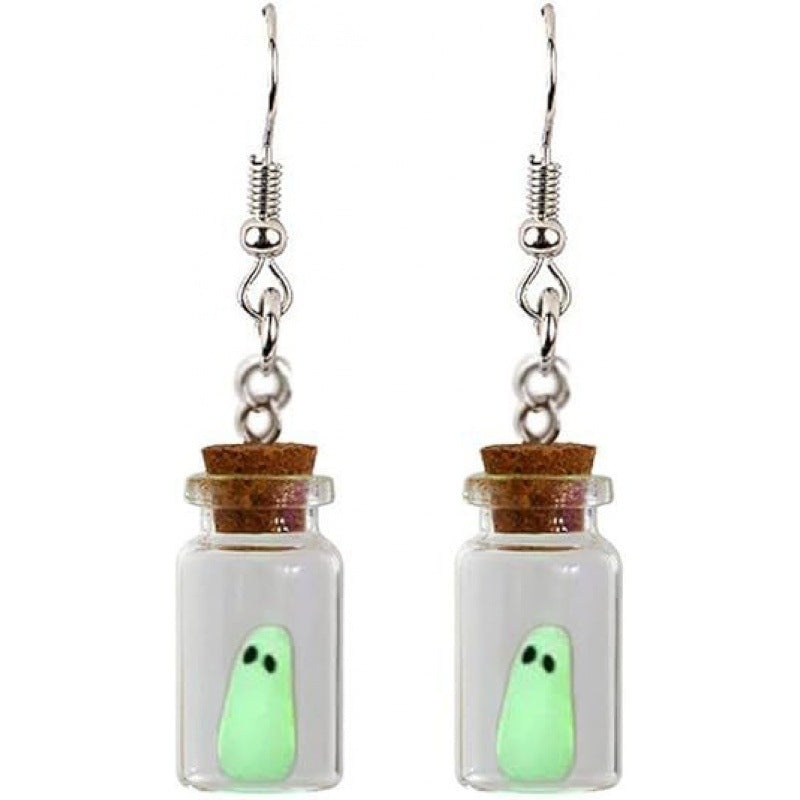Stereo Luminous Ghost Pumpkin Corn Sugar Earrings