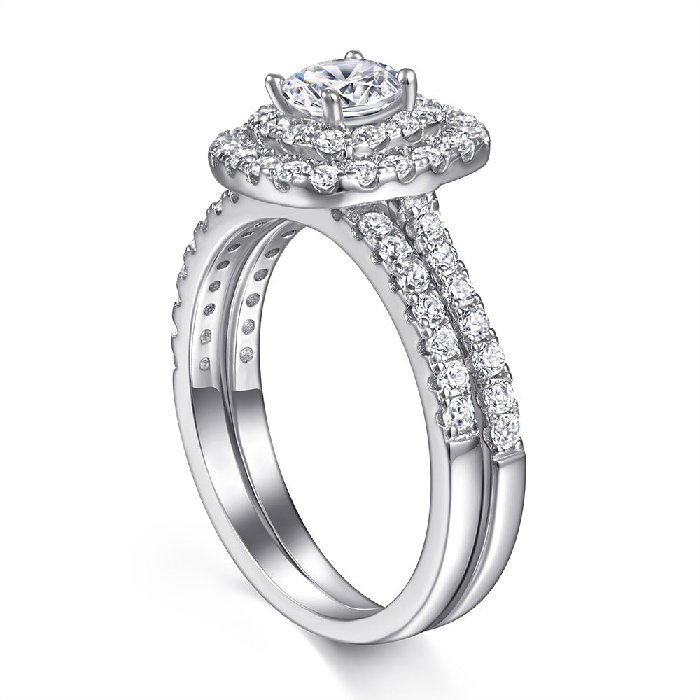 Wedding Suit Set Sterling Sier Zircon Rings
