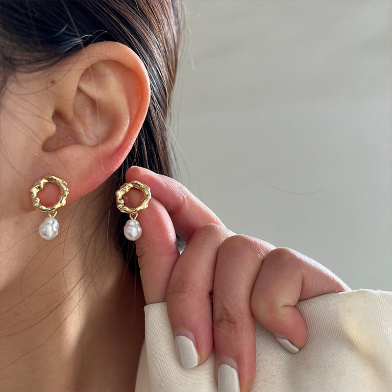 Simple Light Luxury Metal Female Graceful High Rings