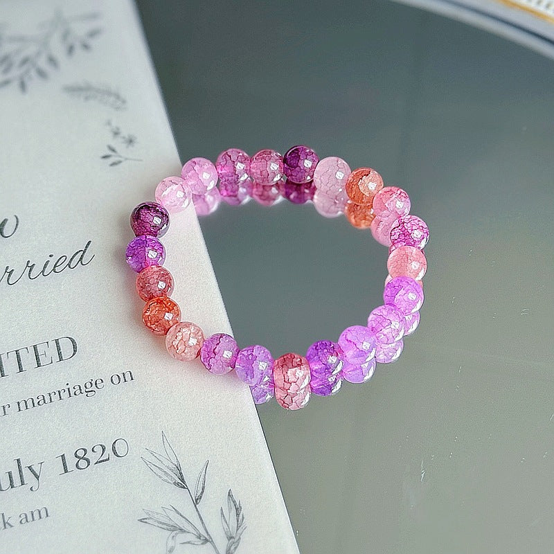 Purple Crystal Female Pliable Temperament Rosary Decompression Hand Bracelets