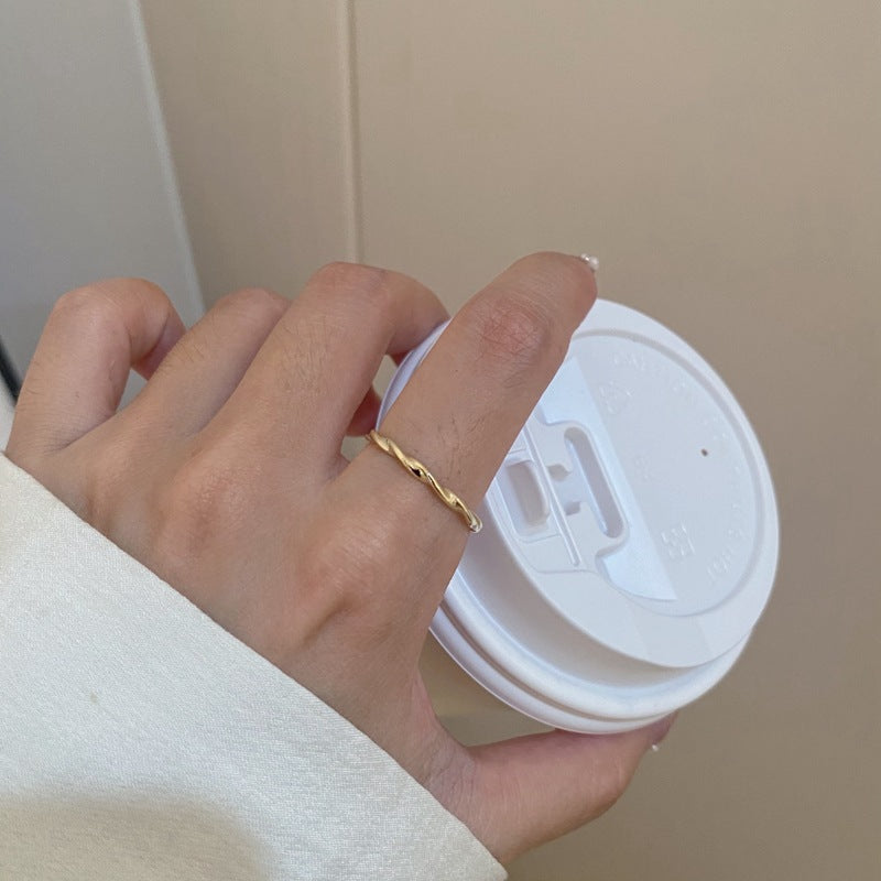 Cold Style Commuter Thin Corrugated Twist Index Rings
