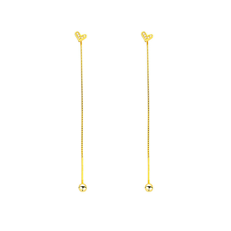 Butterfly Sweet Temperamental Minority Fashion Simple Sier Love Earrings