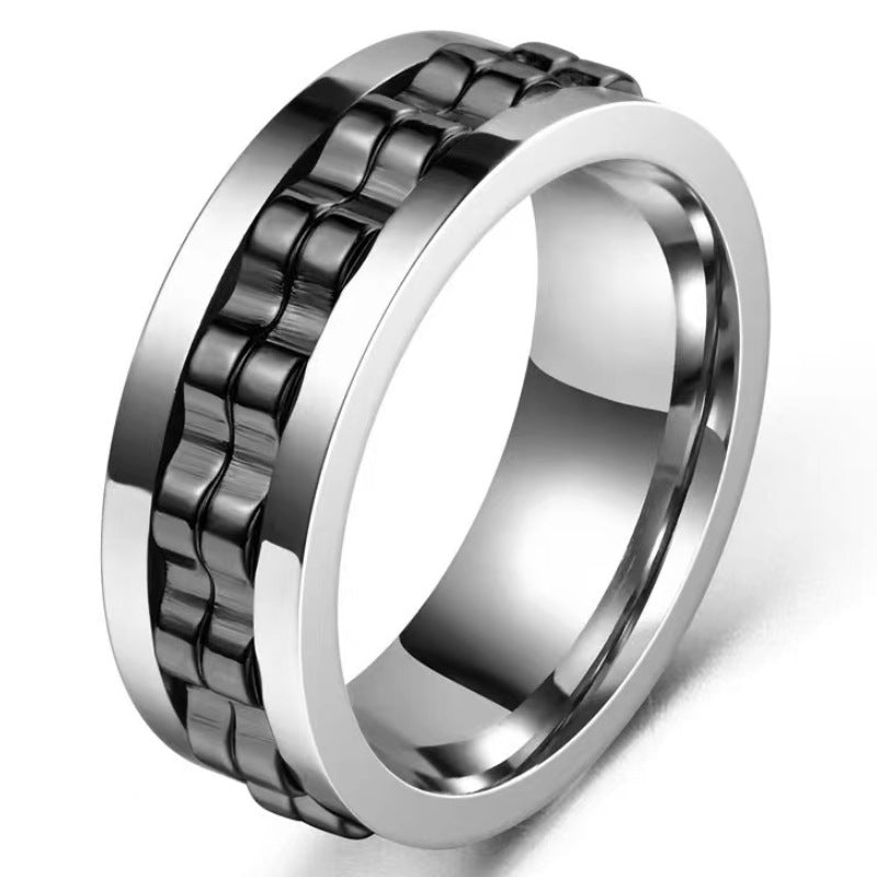 Women's & Men's Gear Batch Flower Stainless Steel Decompression Fashion Personality Rings