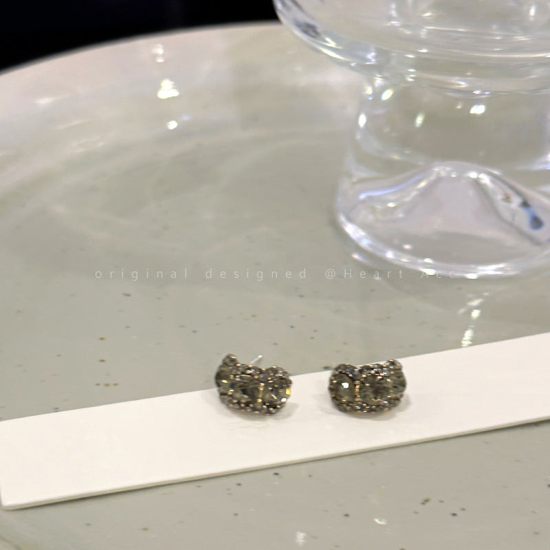 Purple Pink Diamond Shaped Niche Retro Sense Earrings